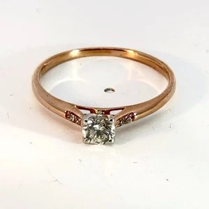 Anillo solitario de diamantes cultivados en laboratorio para dama 5 diamantes 0,29 quilates T.W. 14 (MI1072510) - Imagen 1 de 12
