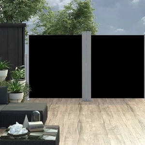 Toldo lateral negro poliéster 55,1 x 236,2 pulgadas retráctil - Imagen 1 de 12