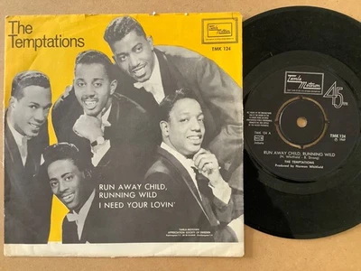THE TEMPTATIONS - RUN AWAY CHILD RUNNING WILD -SWEDISH 7”on TAMLA MOTOWN TMK 124 - Image 1 of 4