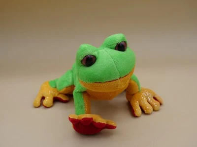 GANZ Webkinz Lil' Kinz BRIGHT GREEN TREE FROG 6" Plush Stuffed Animal Toy  HS109 - Image 1 of 4