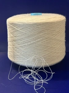 LARGE Spool Cone Peru #0 Alpaca Wool Linen Yarn Mix 3lb 0oz 1400gr 1029 Cream - Picture 1 of 5