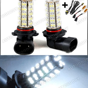9005 White LED bulbs w/ Decoder Harness for High Beam / Daytime Running Lights - Picture 1 of 1