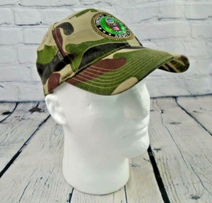 Distressed US Army Woodland Camo Ball Cap Adjustable Hat Round Embroidered Logo - Picture 1 of 7