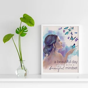 Inspirierendes Wandbild "Ein schöner Tag" Affirmation Poster 8x10 ungerahmt - Bild 1 von 7