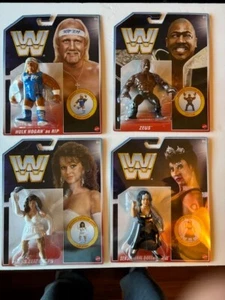 WWE Retro Mattel Hulk Hogan as RIP, Zeus, Queen Sherri & Miss Elizabeth 4-Pack - Picture 1 of 19