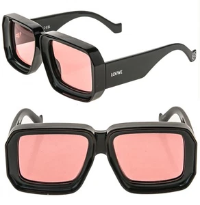 LOEWE LW40064U PAULA IBIZA Square Black Pink 40064 Unisex Chunky Sunglasses - Picture 1 of 10