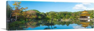 ARTCANVAS Pano, Temple in Japan, Gorgeous Lake Panoramic Canvas Art Print - Bild 1 von 11