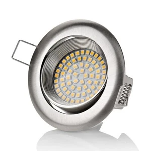 LED recessed spotlight flat 230V recessed spot aluminium 3.5W warm white ceiling spot - Picture 1 of 2
