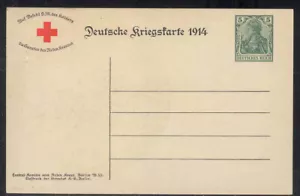 P100BII Ganzsache Deutsches Rotes Kreuz Kaiser Wilhelm Red Cross 1914 - Bild 1 von 2