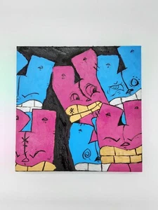 Handgemalte Original Graffiti KATZE auf Leinwand von NYC Street Artist PUKE - Bild 1 von 7