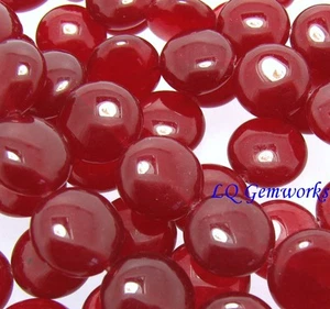 15.5" Strand RUBY RED JADE 12mm Coin Beads - Picture 1 of 1