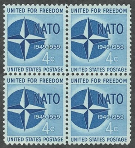 US. 1127 4c. NATO Emblem, American Atlantic Organization 10th... BK4. postfrisch. 1958 - Bild 1 von 1