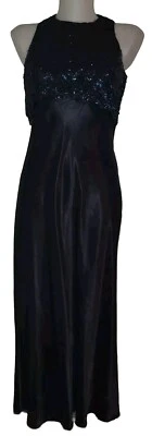 Vestido Formal De Colección Años 90 Para Mujer Azul Satinado Encaje Caprichoso Grunge Hada Talla 7/8 Foto 1 de 4