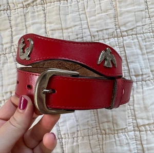 Kids Leather Belt with Silver Animal Decor - Picture 1 of 6
