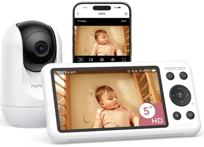 Momcozy Smart WiFi Baby Monitor BM04 1080P 5" Screen w/ Camera & Audio (SEALED) - Image 1 of 2