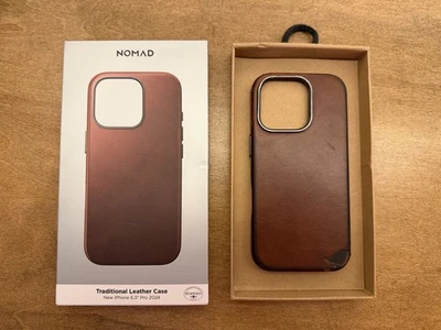 Funda de Cuero Horween Tradicional Nomad - iPhone 16 Pro - Marrón Rústico Foto 1 de 4