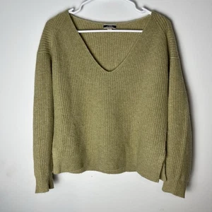 J Crew 100 Suéter de Cachemira Cuello en V Verde Cuadrado XS 156 - Imagen 1 de 6