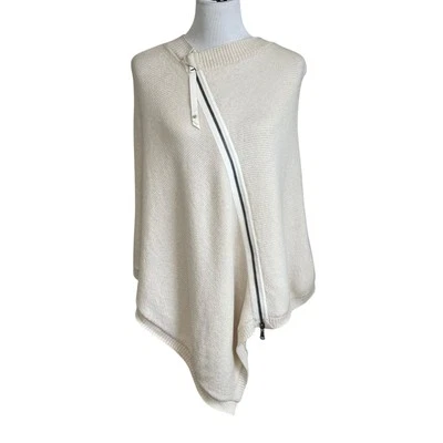 Lululemon Womens On The Go Poncho One Size Cream Merino Wool Asymmetric Full Zip - Image 1 of 4
