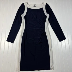 Lauren Ralph Lauren dunkelblau Damen Gr. 10 Langarm Midi Kleid Slinky - Bild 1 von 15