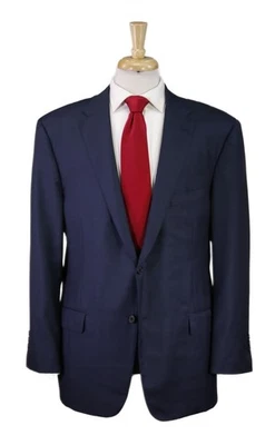 Terno Hickey Freeman personalizado para Ed Henry azul marinho Super 150's lã 2-Btn 46R - Imagem 1 de 4