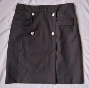 NWT TALBOTS Black A Line Faux Wrap Skirt Lined Career Workwear Womens Size 4 - Picture 1 of 8