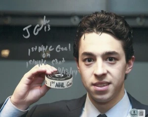 Johnny Gaudreau Signed Calgary Flames 8x10 Photo 1st Goal 1st Shot 4/13/14 +BAS - Picture 1 of 1