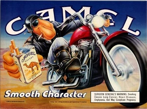 VINTAGE 1990 KAMEL ZIGARETTEN MOTORRAD DRUCK ANZEIGE - Bild 1 von 1