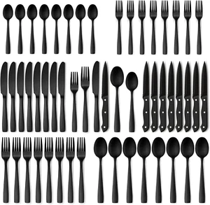 Conjunto de Cubiertos Negro Mate Acero Inoxidable para Utensilios de Cocina 48 piezas - Imagen 1 de 14