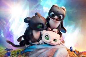 Estatua de dardos, pouncer y rufrunner de Sideshow How to Train Your Dragon - Imagen 1 de 21