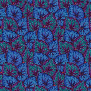 PHILIP JACOBS BEGONIA LEAVES COBALT PJ18 17” X WOF original issue - Picture 1 of 2