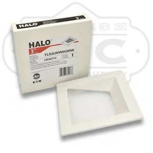 Qty. Box of 6 HALO 3" Square Recessed Trim Lens Matte White TLS3LWW6GMW - Picture 1 of 2