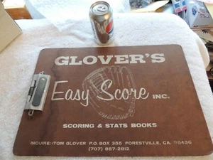Vintage Baseball/Softball Clipboard Glover's Easy Score INC. Forestville, Ca.  - Picture 1 of 6