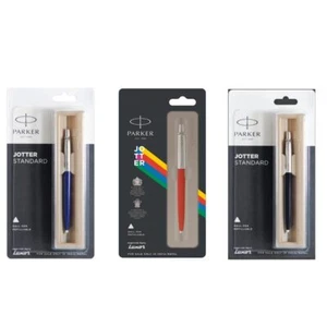 Parker Jotter Standard Ball Point Pen Blue Black Red Body Chrome Trim New Fine - Picture 1 of 14