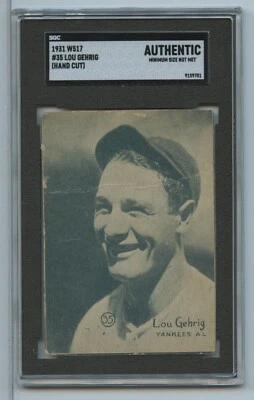 1931 W517 Lou Gehrig #35 SGC Authentic - Image 1 of 2