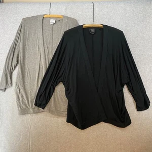 Cárdigan Prana 2 Talla M Ligero Frente Abierto Capas Piezas Negro Gris Dolman - Imagen 1 de 17