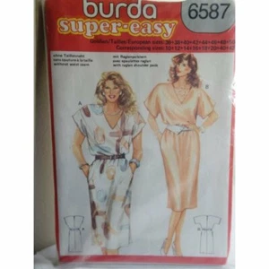 Vestido BURDA patrón de costura 6587 Misses ¡Hecho en Alemania Occidental! ¡SIN CORTAR! Talla 10-42 - Imagen 1 de 7
