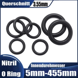 O Ringe Dichtringe 5mm-455mm Schnurstärke 3.55mm NBR 70 Dichtring Nitrile Rubber - Picture 1 of 16