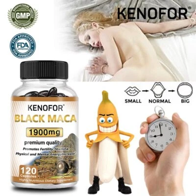 KENOFOR Maca Kapseln - 120Stk - schwarz Maca - Frauen & Männer - Fitness - Vegan