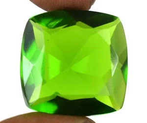 Brazilian Olive Green Peridot Loose Gemstone 35 Ct Cushion AGI Certified AD2048 - Picture 1 of 12