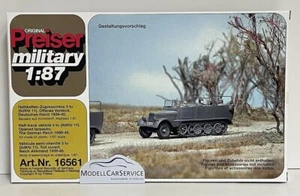 Preiser military 1/87: 16561 Sd.Kfz. 11 Halbketten-Zugm., Verdeck offen, DR39-45 - Picture 1 of 2