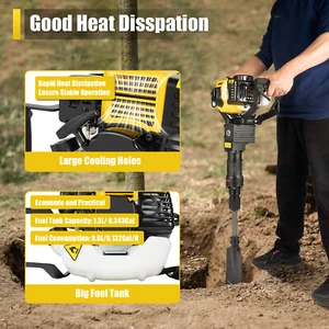 2-Stroke 33CC Gas Power Excavator Shovel Tree Pit Digger Drill Machine 6500 RPM - Picture 1 of 23