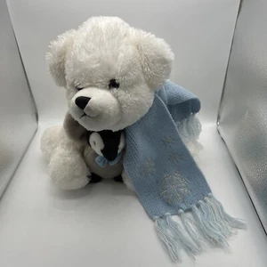 Vintage Bearington Bear w/ Penguin and Snowflake Scarf Plush Stuffed Bear - Picture 1 of 9