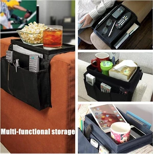 New Armrest Organiser Storage Bag Sofa Couch Caddy Side Pouch Proof Double Sided - Picture 1 of 19