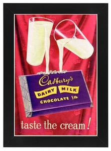 Póster enmarcado anuncio de chocolate con leche láctea de Cadbury's vintage A3/A4 - Imagen 1 de 1