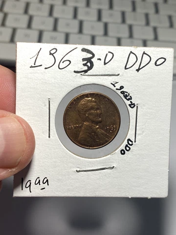 1963 D United States 1 Cent Error Coin - Double Die (DDO) Cover
