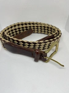 Brighton Women's Brown & Jute Braided Belt Size 34 - Picture 1 of 5