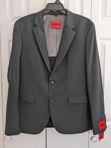 Hugo Boss Hombre Ajuste Moderno Super Flex Traje Chaqueta Verde Oscuro Oliva 42R Nuevo con Etiquetas - Imagen 1 de 9