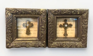 Crackle Barrel Inspirational Jeweled Cross Frame Bible Ecclesiastes 3:1 5x5" (2) - Picture 1 of 6