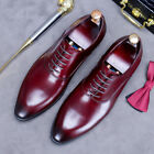 Mens Lace Up Formal Dress Groom Oxfords Real Leather Wedding Pointy Toe Shoes 46
