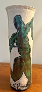 Marina Bosetti 3 Dancing Nudes Studio Art Pottery Vase Signed - 11-1/4" H - Picture 1 of 10